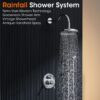 Shower System with Rain Shower Head, Handheld Spray, Rough-in Valve and Trim Kit 9 Inch Bathroom Luxury Rain Mixer Shower Complete Combo Set Wall Mounted High Pressure Shower Faucet Set Chrome