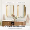 sogesfurniture Medicine Cabinets for Bathroom with Mirror, 24"x16" Modern Rectangle Recessed Bathroom Medicine Cabinet with Beveled Mirror, Wall Mounted Metal Bathroom Mirror with Storage, Gold