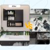 Metal Bathroom Cabinet Wall Mounted，Hanging Cabinet with 2Door and Adjustable Shelves，Over The Toilet Storage Medicine Cabinets for Bathroom，Laundry Room，Kitchen