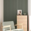 2 Pack - 94” L x 12.6” W Soundproof Acoustic Wood Wall Panels, 3D Slat Paneling, Decorative Panels for Walls and Ceilings, Acoustic Panels for Interior Design (Alamosa Green), 94inchlacp013