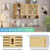 SMIBUY Bathroom Cabinet Wall Mounted, Bamboo Over-The-Toilet Storage Organizer, Space Saver Medicine Cabinet with 2 Door and Adjustable Shelves (Natural)
