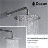 DASAN Tub Shower Faucets Sets Complete Bathtub Faucet Set Brushed Nickel Bathtub Shower System with Tub Spout, Bathroom Tub and Shower Faucet Combo Trim Kit with Rough-in Valve, DA-SS03BN-R10W