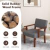 Giantex Mid Century Modern Accent Chair - Linen Living Room Arm Chair w/Soft Padded Seat & Backrest, Rubber Wood Frame, Upholstered Reading Chair for Living Room, Bedroom, Reception, Grey