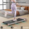 DeerRun Walking Pad 2 in 1 Under Desk Treadmill, 2.2HP Low Noise Walking Pad Running Jogging Machine with Remote Control for Home Office, Lightweight Portable Desk Treadmill Installation Free