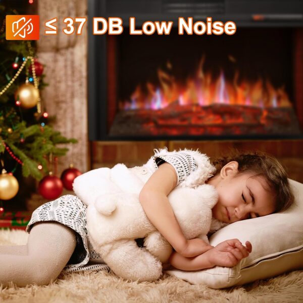 32" Electric Fireplace Inserts Heater - Recessed Fire Places Electric Fireplace Insert with Remote Control, 8H Timer, 6 Brightness Settings, 750 | 1500W, (32" W x 22" H) Black