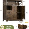 Yoobure Storage Cabinet with Doors and Shelves, LED Coffee Bar Cabinet with Power Outlet, Farmhouse Kitchen Buffet Cabinet with Drawers Accent Pantry Cabinet Sideboard for Living Room Entryway