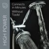 1433 Handheld Showerhead & Rain Shower Combo. High Pressure 24 Function 4" Face Dual 2 in 1 Shower Head System with Stainless Steel Hose, Patented 3-way Water Diverter in All-Chrome Finish