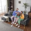 Karl home Sectional Couch Sofa for Living Room, L-Shape Furniture Comfortable Non Wrinkle Design Suitable for Modern Home Decor Relaxation and Versatile Coaches, Dark Gray