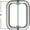 Shower Door Handle Back to Back Door Pull Handle for Sliding Glass Shower Door Stainless Steel Chrome Finish Tubular Sliding Door Handle 6 inch