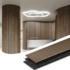 93.7"x12.6" Wood Slat Wall Panel with Felt Backing, 2 Pack Fluted Sound Absorbing Wood Panel for Stylish Decor and Noise Reduction, Walnut