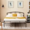 VECELO Queen Size Bed Frame with Headboard and Footboard, Metal Platform Mattress Foundation, Sturdy Steel Slat/No Box Spring Needed/Under Bed Storage/Easy Assembly