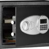 Amazon Basics Steel Security Safe and Lock Box with Electronic Keypad - Secure Cash, Jewelry, ID Documents, 0.5 Cubic Feet, Black, 13.8" W x 9.8" D x 9.8" H
