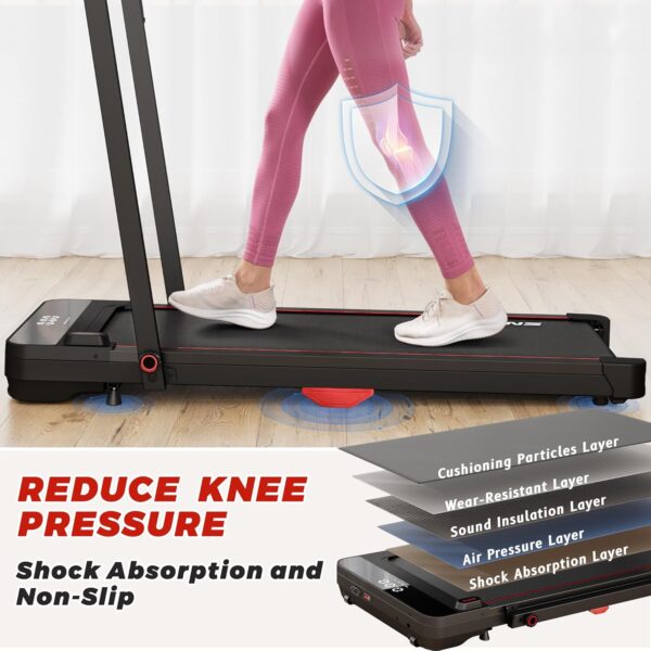 2 in 1 Treadmill, Walking Pad, 2.5HP Folding Treadmill with Remote Control LED Display, Portable Treadmill for Home/Office with 265lbs Weight Capacity