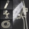 81vAkt3sHNL._AC_SL1500_.jpg G-Promise All Metal 10" Dual Square Shower Head Combo | Rain Shower Head | Handheld Shower Wand | Adjustable | 3-Way Diverter | 71" Extra Long Hose - A Bathroom Upgrade(Brushed Nickel)