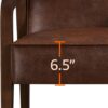 Yaheetech PU Leather Accent Chair, Mid-Century Modern Barrel Chair with Wooden Frame and Soft Thick Padded for Living Room Bedroom Home Office, Dark Brown