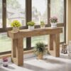 Tribesigns 63-Inch Long Console Table, Wooden Rectangular Sofa Table Behind The Couch, Farmhouse Entryway Table for Entrance, Hallway, Living Room (Natural)