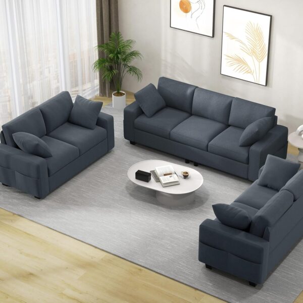 YITAHOME 60" Comfy Upholstered Sofa Couch with Extra Deep Seats, Modern 2-Seater Couch Sleeper with Side Pocket, Loveseat for Living Room Apartment Office, Easy Assembly, Grey