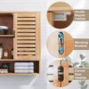 SMIBUY Bathroom Cabinet Wall Mounted, Bamboo Over-The-Toilet Storage Organizer, Space Saver Medicine Cabinet with 2 Door and Adjustable Shelves (Natural)