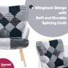 Joysoul Living Room Accent Chair Modern High Back Arm Chair, Houndstooth Pattern Bohemian Style Chairs for Bedroom Waiting Room