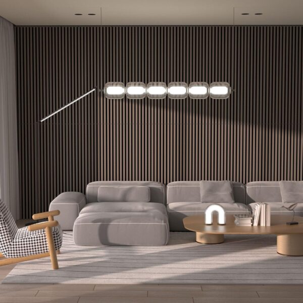 2PCS Wood Wall Panels, 3D Fluted Sound Absorbing Slat Wall Paneling in Walnut, Wood Finish Sound Proof for Wall and Ceiling 47.2" x23.6"/ Sheet