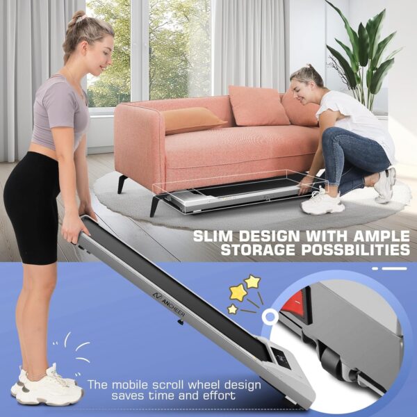 ANCHEER Walking Pad Under Desk Treadmill, 3 in 1 Portable Folding Treadmills for Home 300 lbs Weight Capacity, 2.5HP Quiet Compact Walking Jogging Running Machine with Remote Control and LED Display