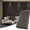 2PCS Wood Wall Panels, 3D Fluted Sound Absorbing Slat Wall Paneling in Walnut, Wood Finish Sound Proof for Wall and Ceiling 47.2" x23.6"/ Sheet