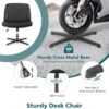 OLIXIS Criss Cross Legged Chairs Armless No Wheels Wide Seat Height Adjustable Swivel Padded PU Leather Home Office Desk Seating for Bedroom, Student, Study Room