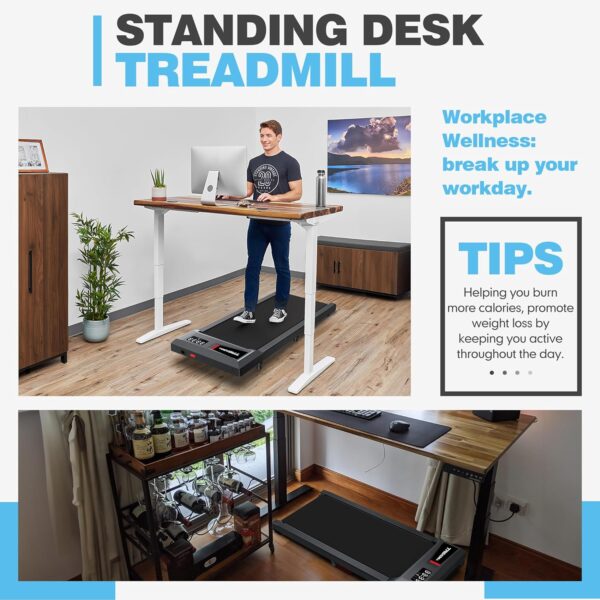 WELLFIT 2025 Smart Walking Pad Treadmill with 10% Incline & 4 MPH & 265+ lbs Capacity,40 dB Quiet Under Desk Walking Jogging Flat Mat Work for Home Office,APP/Remote Control,LED Display,No-Assembly