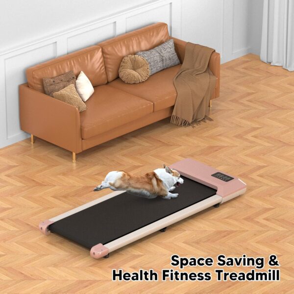 DeerRun Walking Pad 2 in 1 Under Desk Treadmill, 2.2HP Low Noise Walking Pad Running Jogging Machine with Remote Control for Home Office, Lightweight Portable Desk Treadmill Installation Free
