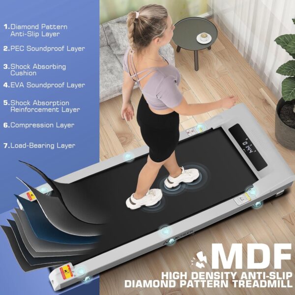 ANCHEER Walking Pad Under Desk Treadmill, 3 in 1 Portable Folding Treadmills for Home 300 lbs Weight Capacity, 2.5HP Quiet Compact Walking Jogging Running Machine with Remote Control and LED Display