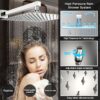 Shower System Rain Shower Faucet Set with Tub Spout,10 inch Bathroom Wall Mounted Waterfall Bathtub Faucet with Handheld Spray and Rough-in Valve Body and Trim kit,Chrome Polished