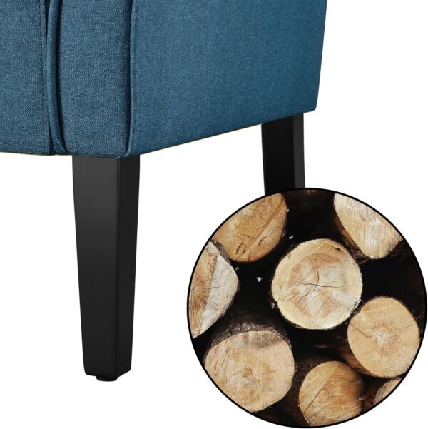 Yaheetech Modern Armchair, Mid Century Accent Chair with Sturdy Wood Legs and High Back for Small Space, Upholstered Fabric Sofa Club Chair for Living Room/Bedroom/Office, Set of 2, Navy Blue