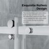 DELAVIN 56-60.in W x 75.in H Frameless Shower Door, Water Repellent Glass Shower Door with 5/16" (8mm) Clear Tempered Glass, Easy Sliding Showe Door with Explosion-Proof Film, Stainless Steel