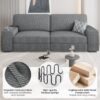 Yaheetech Sofa Modern Sofa Couch 2 Seater Corduroy Fabric Sofa with USB Charging Ports & Side Storage Pockets for Living Room Apartment, Dark Gray