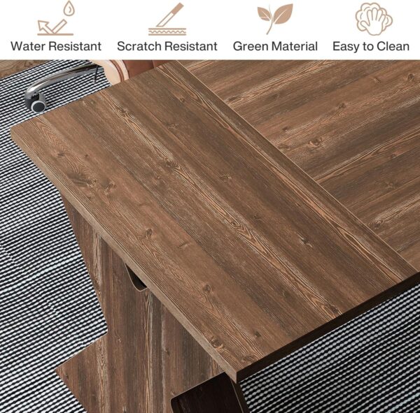 Tribesigns 63" Executive Desk, Large Office Computer Desk with X-Shaped Thickend Wood Pedestal Base, Modern Simple Workstation Writing Table Conference Table Business Furniture for Home Office