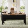 Tribesigns 63" Executive Desk with Reversible File Cabinet, Large L-Shaped Office Desk with Drawers, Business Furniture Workstation for Home Office