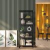 2 Pack - 94” L x 12.6” W Soundproof Acoustic Wood Wall Panels, 3D Slat Paneling, Decorative Panels for Walls and Ceilings, Acoustic Panels for Interior Design (Alamosa Green), 94inchlacp013