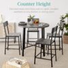 Best Choice Products 5-Piece Modern Round Counter Height Dining Set for Home Kitchen, Dining Room w/ 4 Chairs, 1.5in Thick Table - Gray