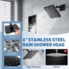 ESNBIA Bathtub Shower System with Tub Spout, Black Shower Faucet Set with 6" Rain Shower Heads, High Pressure Shower Head Set, Wall Mount Shower Fixtures with 3-Way Shower Diverter, Matte Black