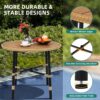 YITAHOME 5 Pieces Outdoor Patio Dining Table Chair Set,Wicker Patio Dining Set,Outdoor Rattan Dining Table Set for Patio, Backyard, Balcony, Garden (with Umbrella Hole), Beige