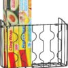 Simple Houseware Wall Door Mount Kitchen Wrap Organizer Rack, Black