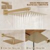 Alesco Shower System, Gold Shower Faucet Set with 10-Inch High-Pressure Rainfall Showerheads and Handheld Spray combo, Showerfixture Include Valve and Trim Kit, Brushed Gold