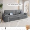 Yaheetech Sofa Modern Sofa Couch 2 Seater Corduroy Fabric Sofa with USB Charging Ports & Side Storage Pockets for Living Room Apartment, Dark Gray