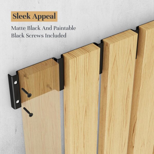 5 Wood Slat Wall Brackets for Custom Built Wood Paneling - Creatw Wall Panels for Indoors or Outdoors with Rustproof Steel Brackets - Slats for Mounting Acoustic Panels by Ash Harbor