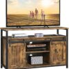 Yaheetech TV Stand, Entertainment Center with Storage Cabinets for 55 Inches TV, Barn Door TV Stand with Height Adjustable Shelves, Farmhouse TV Console for Living Room, 47 Inch