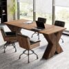 Tribesigns 63" Executive Desk, Large Office Computer Desk with X-Shaped Thickend Wood Pedestal Base, Modern Simple Workstation Writing Table Conference Table Business Furniture for Home Office