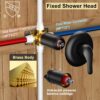 Tub Shower Faucet Set - Tub and Shower Faucet Set with 5.5 inch Rain Shower Head, Single Handle Shower Trim Kit, Bathtub Faucet Shower System with Shower Valve, Matte Black