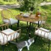 YITAHOME 5 Pieces Outdoor Patio Dining Table Chair Set,Wicker Patio Dining Set,Outdoor Rattan Dining Table Set for Patio, Backyard, Balcony, Garden (with Umbrella Hole), Beige