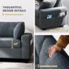 YITAHOME 60" Comfy Upholstered Sofa Couch with Extra Deep Seats, Modern 2-Seater Couch Sleeper with Side Pocket, Loveseat for Living Room Apartment Office, Easy Assembly, Grey