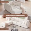 125 Inch Oversized Corduroy Modular Sectional Sofa, U Shaped Modular Couch with Storage, 6 Seat Convertible Corduroy Couch, Comfy Sectional Couches for Living Room with Memory Foam, Beige